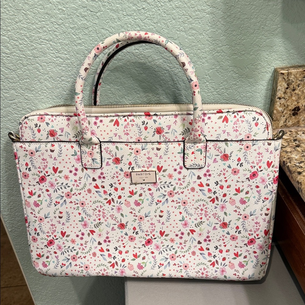 Floral Laptop Case - White and Pink